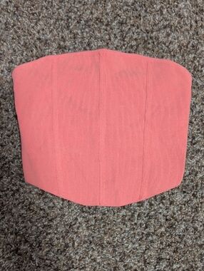 La Hearts Coral Pink Ribbed Bandeau, Small